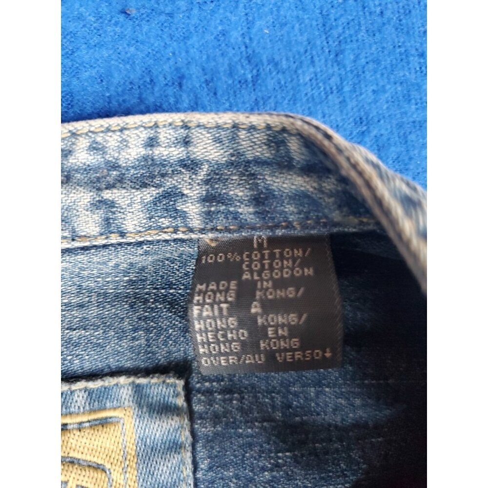 Vintage Liz Claiborne Denim Jean Shirt Pearl Buttons Jacket Size Medium - Picture 4 of 16